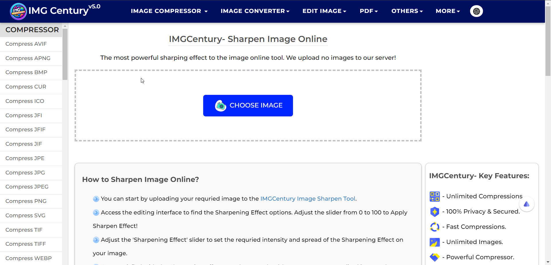 Sharpen Image Online 3x3 & 5x5 Sharpening Effect